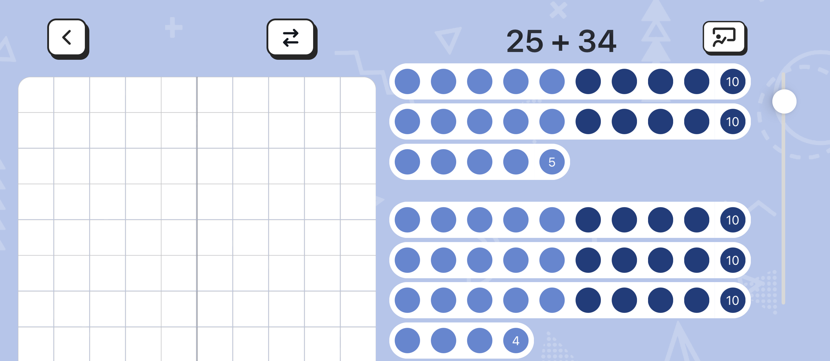 Addition teacher mode in Next 10